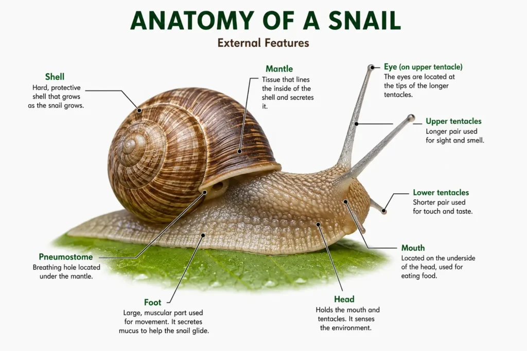 snail vs slug comparison showing shell differences