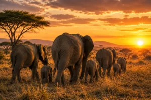 family of elephants