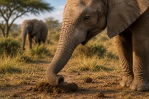 Elephant recognizing smell